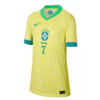 Fotbalové Dres Brazílie Vinicius Junior #7 Dámské Domácí Copa America 2024 Krátký Rukáv
